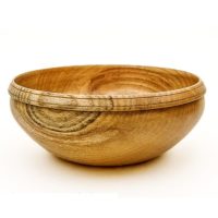 hand turned wooden bowl in elm