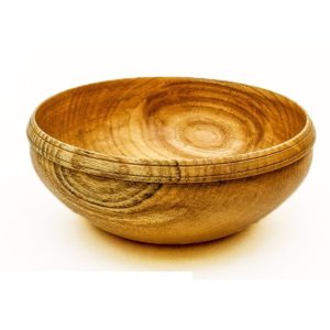 hand turned wooden bowl in elm