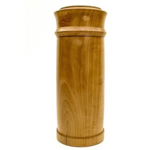 Tall turned box in pear wood