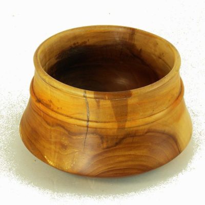 Coin dish hand turned from apple wood