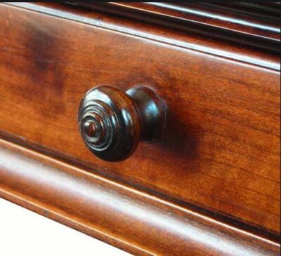 Hand Turned Wood Knob in Dark Maple