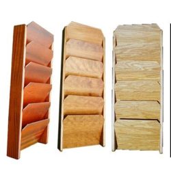Wall mounted wood file rack