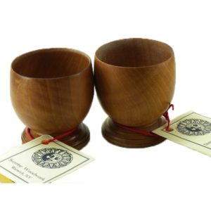 2 hand turned cups in Pear wood
