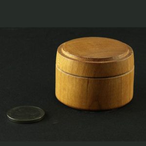 hand turned pill box in cherry