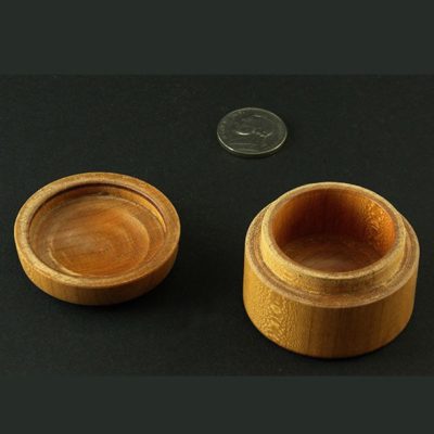 hand turned pill box in cherry