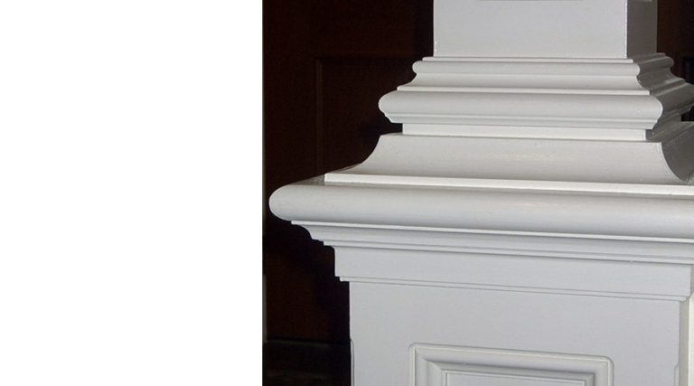 Detail of trim on column