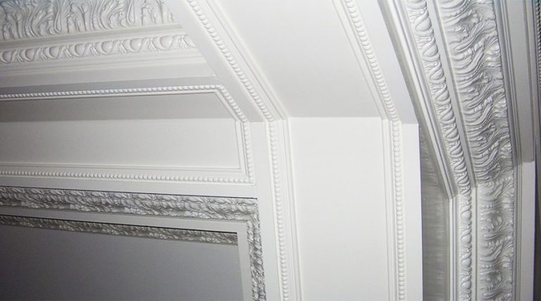 Highly detailed coffered ceiling