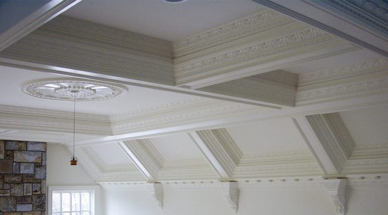 Highly detailed coffered ceiling