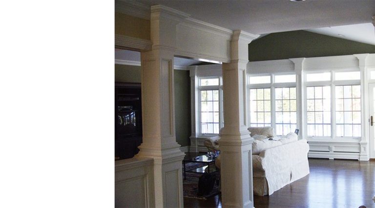 Recessed panelwork - wainscot and coumns