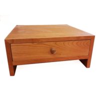 Contemporary Wooden Monitor Stand in Natural Cherry
