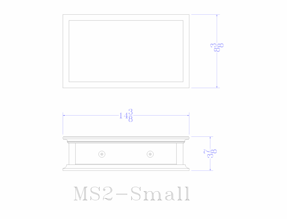 Small Size Special Low Monitor Stand - Dimensions