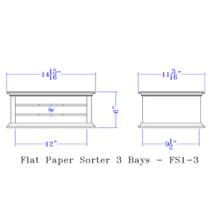 Dimensions for 3 Bay File Sorter