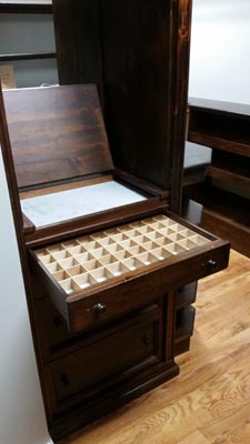 Jewelry Cabinet with Tray and Divided Drawers