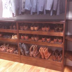 Rustic Pine Shelving in Master Closet