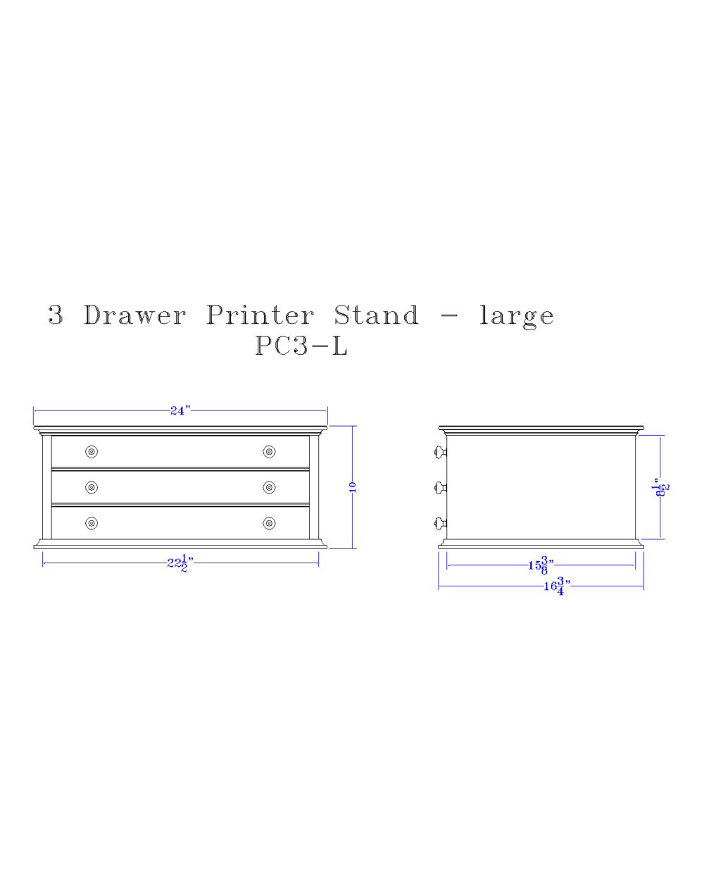 3 Drawer Printer Stand & Paper Cabinet - Image 4