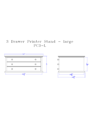 3 Drawer Printer Stand & Paper Cabinet - Image 4