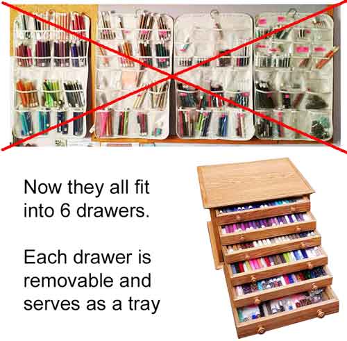 Organize your beads in a beautiful hardwood cabinet