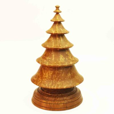 Turned Wooden Christmas Tree in Spalted Cherry