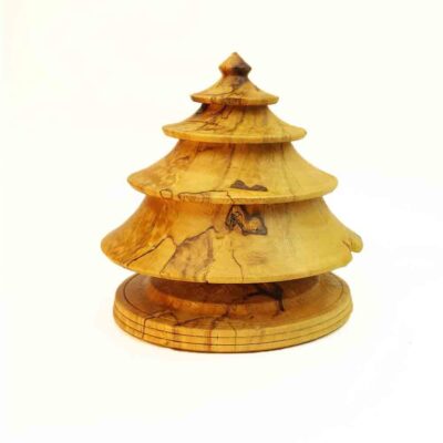 Turned Wooden Christmas Tree in Spalted Maple