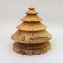 Hand turned wooden Christmas tree in spalted maple