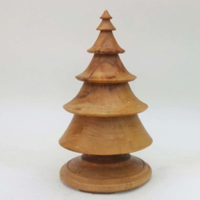 Hand turned wooden Christmas tree in sugar maple