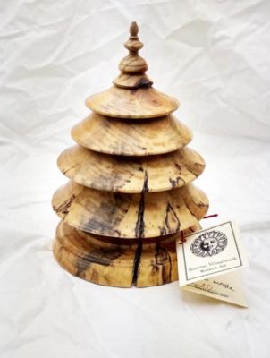 Wood Christmas Tree in Spalted Maple - Item 521 - Image 2