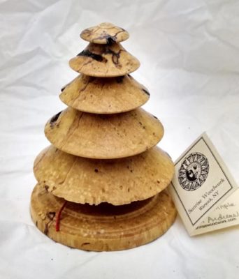 Wood Christmas Tree in Spalted Sugar Maple - Item 522 - Image 2