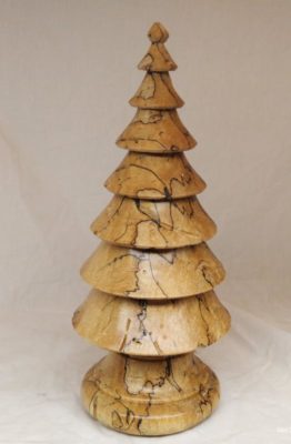 Wood Christmas Tree in Spalted Sugar Maple - Item 577 - Image 4