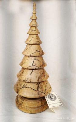 Wood Christmas Tree in Spalted Sugar Maple - Item 559 - Image 4