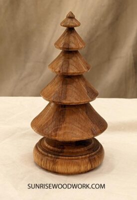 Wood Christmas Tree in RED OAK - Item 579