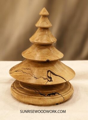 Wood Christmas Tree in Spalted Sugar Maple - Item 581