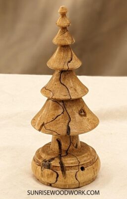 Wood Christmas Tree in Spalted Sugar Maple - Item 585 - Image 2