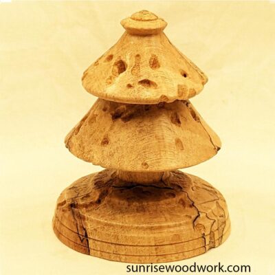 Wood Christmas Tree in Spalted Sugar Maple - Item 586 - Image 3