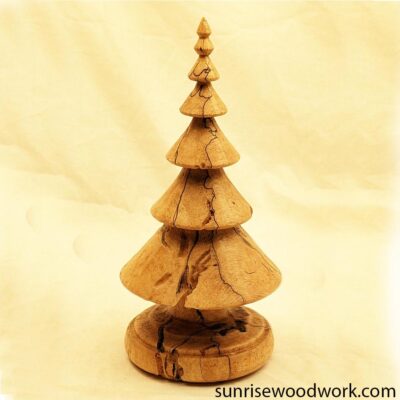 Wood Christmas Tree in Spalted Sugar Maple - Item 588 - Image 3